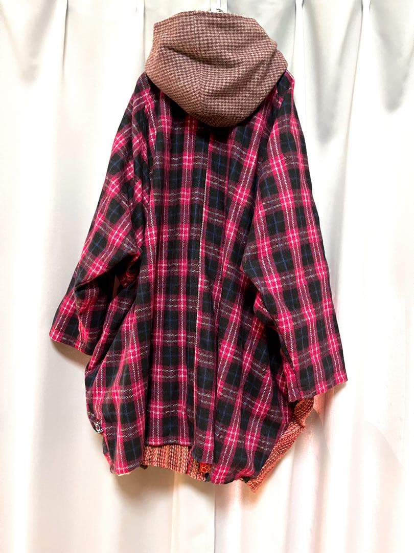 EL RODEO 異素材パッチワークウールコート 大きいサイズ オーバーサイズ