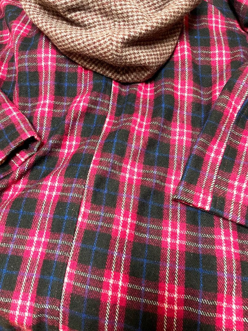 EL RODEO 異素材パッチワークウールコート 大きいサイズ オーバーサイズ