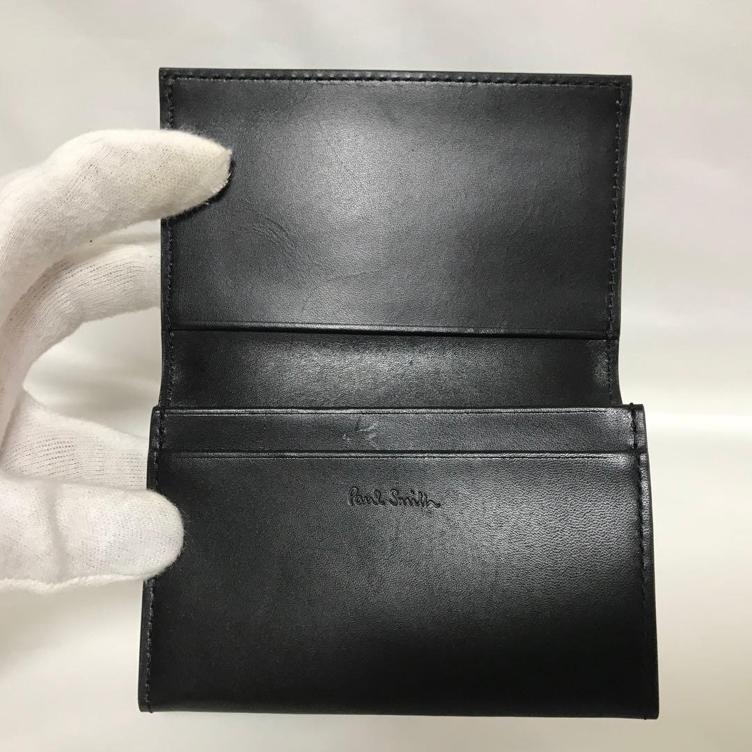 Paul Smith シグネチャーストライプ ティッピング 名刺入れ ブラック