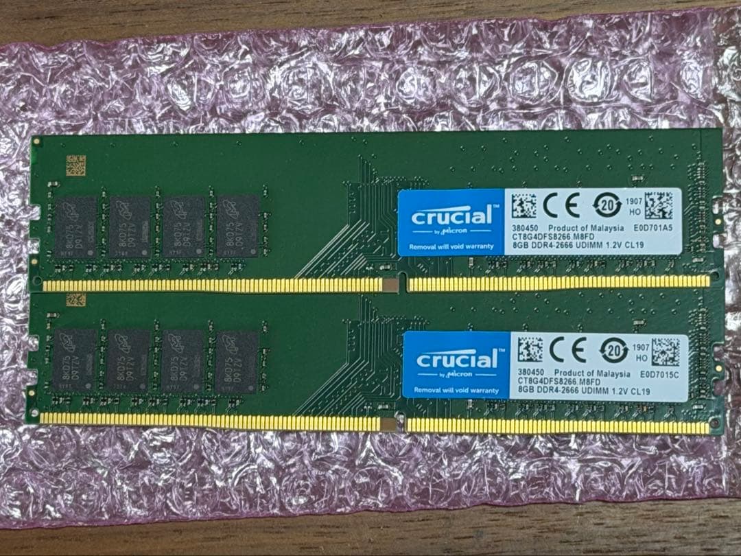 Crucial DDR4-2666 16GB (8GB 2枚組)