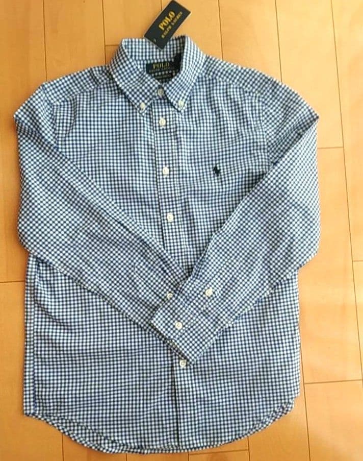 【新品】ラルフローレン 160cm/ボーイズL/メンズS チェックポプリンシャツ