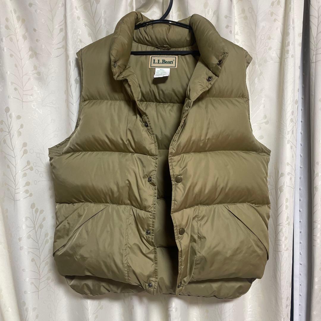 美品 90s L.L.Bean エルエルビーン ダウンベスト ベージュ S タン