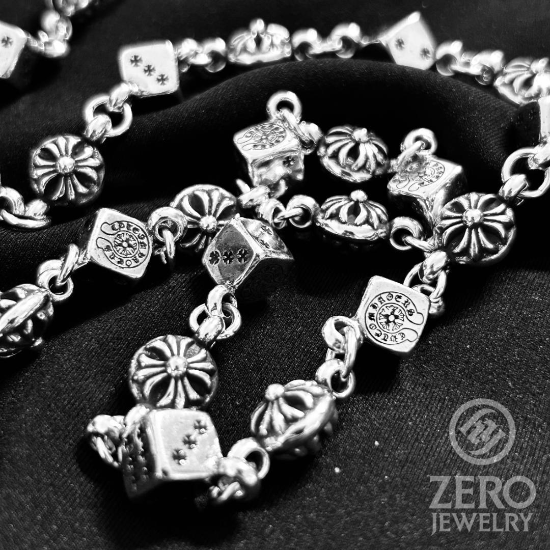 【⭐️即日発送⭐️925刻印】62cmクロスボール＆ダイス ウォレット