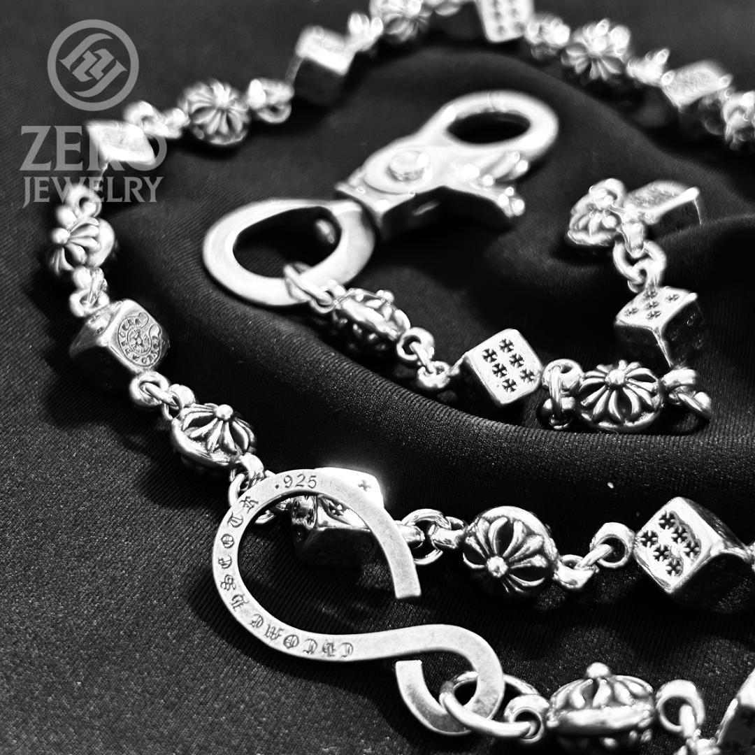 【⭐️即日発送⭐️925刻印】62cmクロスボール＆ダイス ウォレット