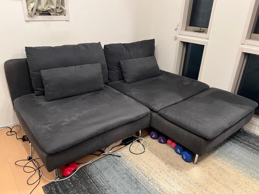 【送料/設置料込み】SÖDERHAMNソーデルハムン 2人掛けソファ 寝椅子付き