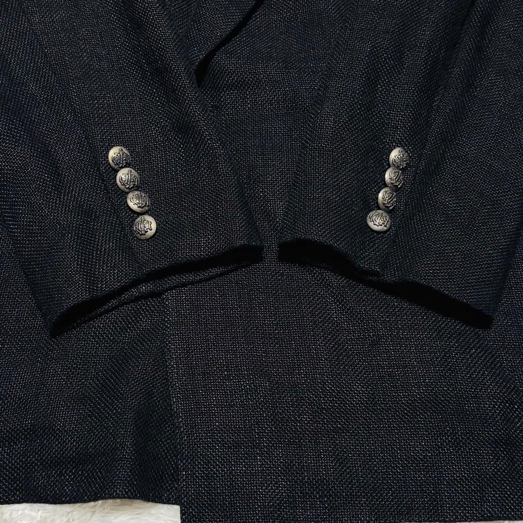 希少 90's ディオール テーラードジャケット ダブル リネン メタルボタン