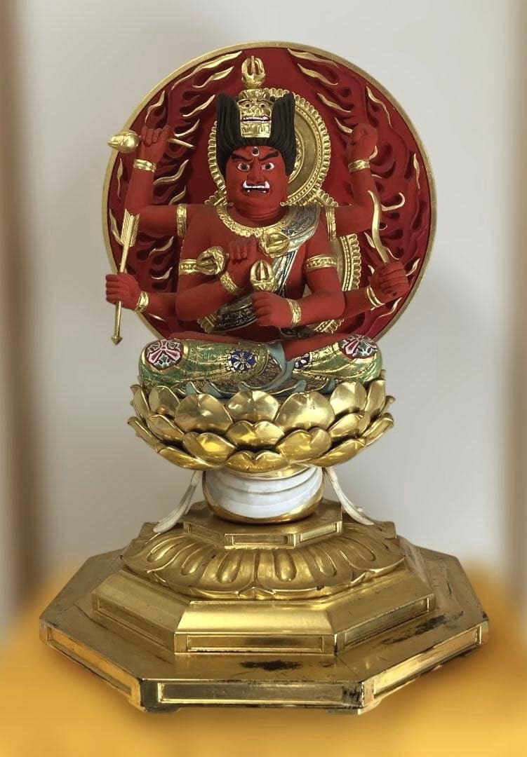 ☆愛染明王 極彩色仕様　坐像＊木像