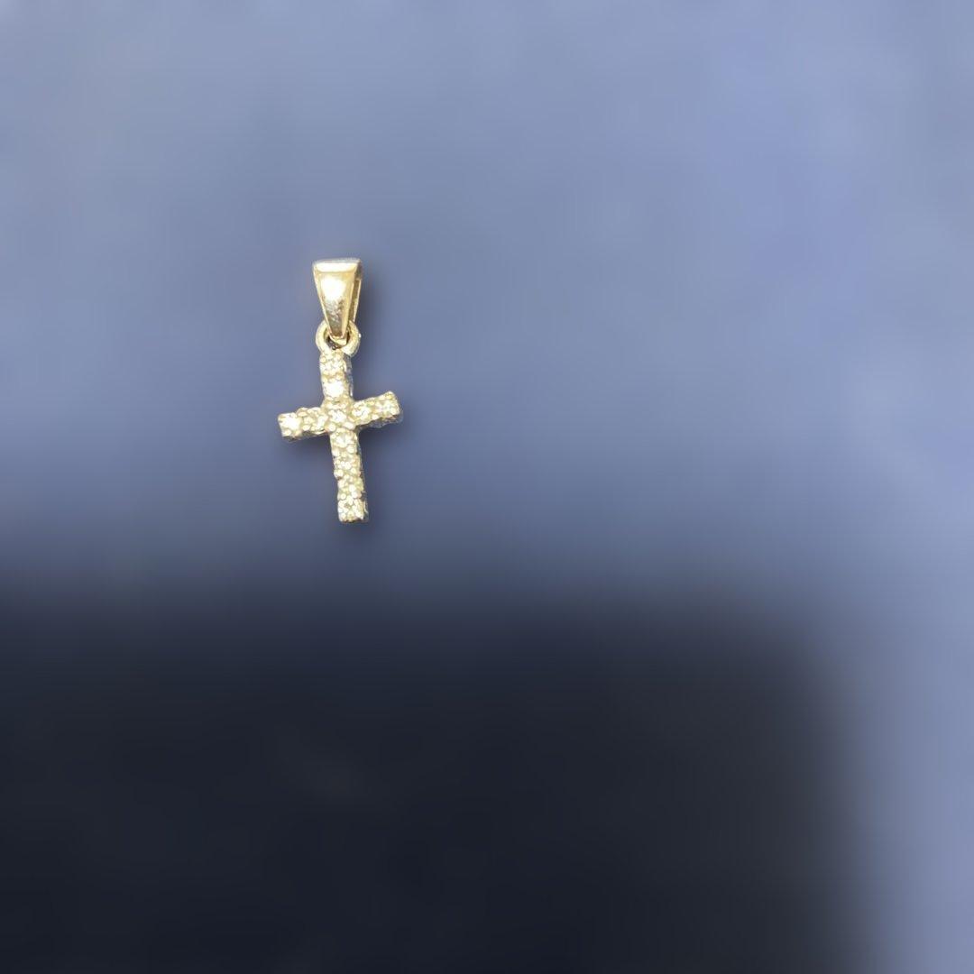 中古品k18 ダイヤクロスペンダント