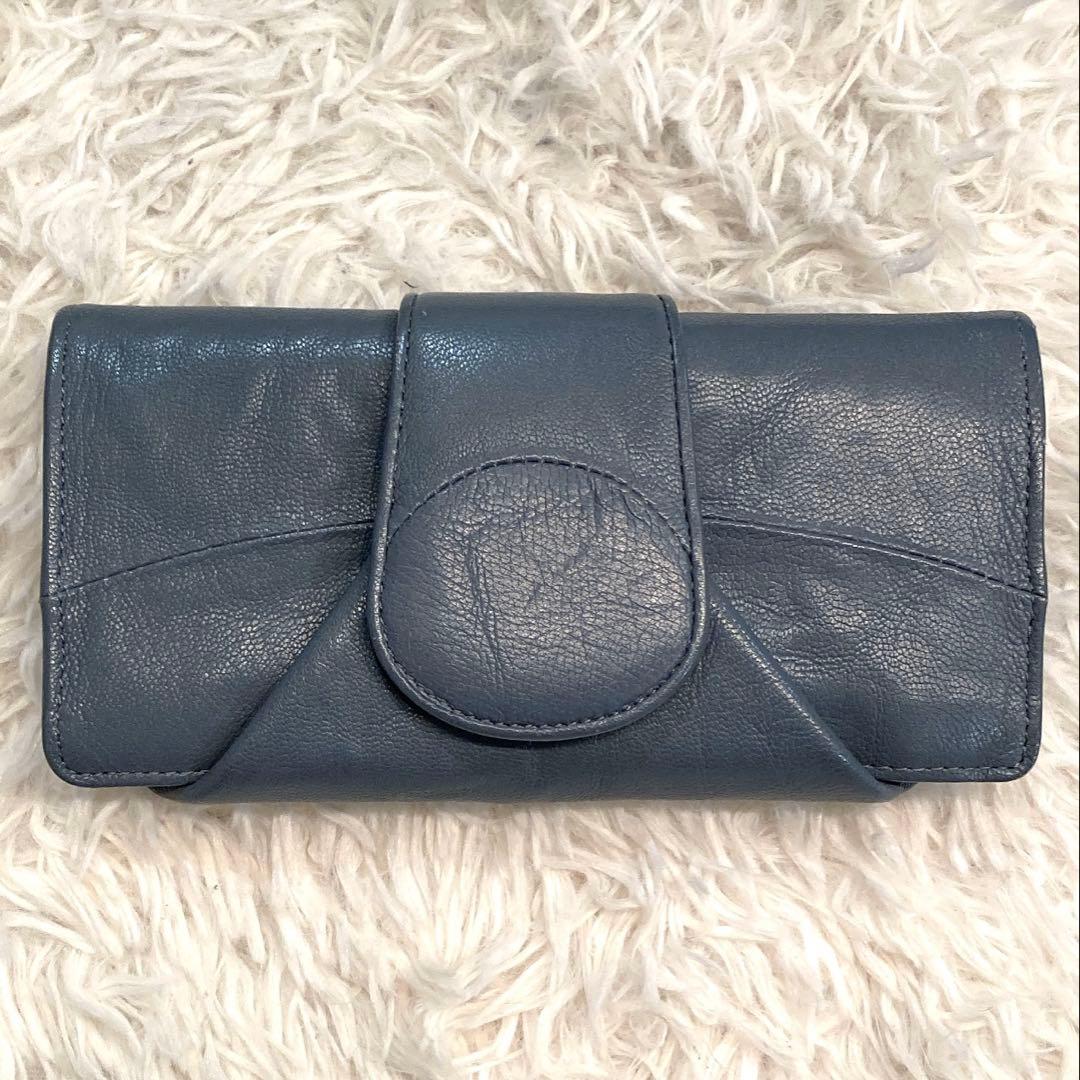 【美品】HIROKO HAYASHI ベファーナ　長財布ミニ　ライトブルー