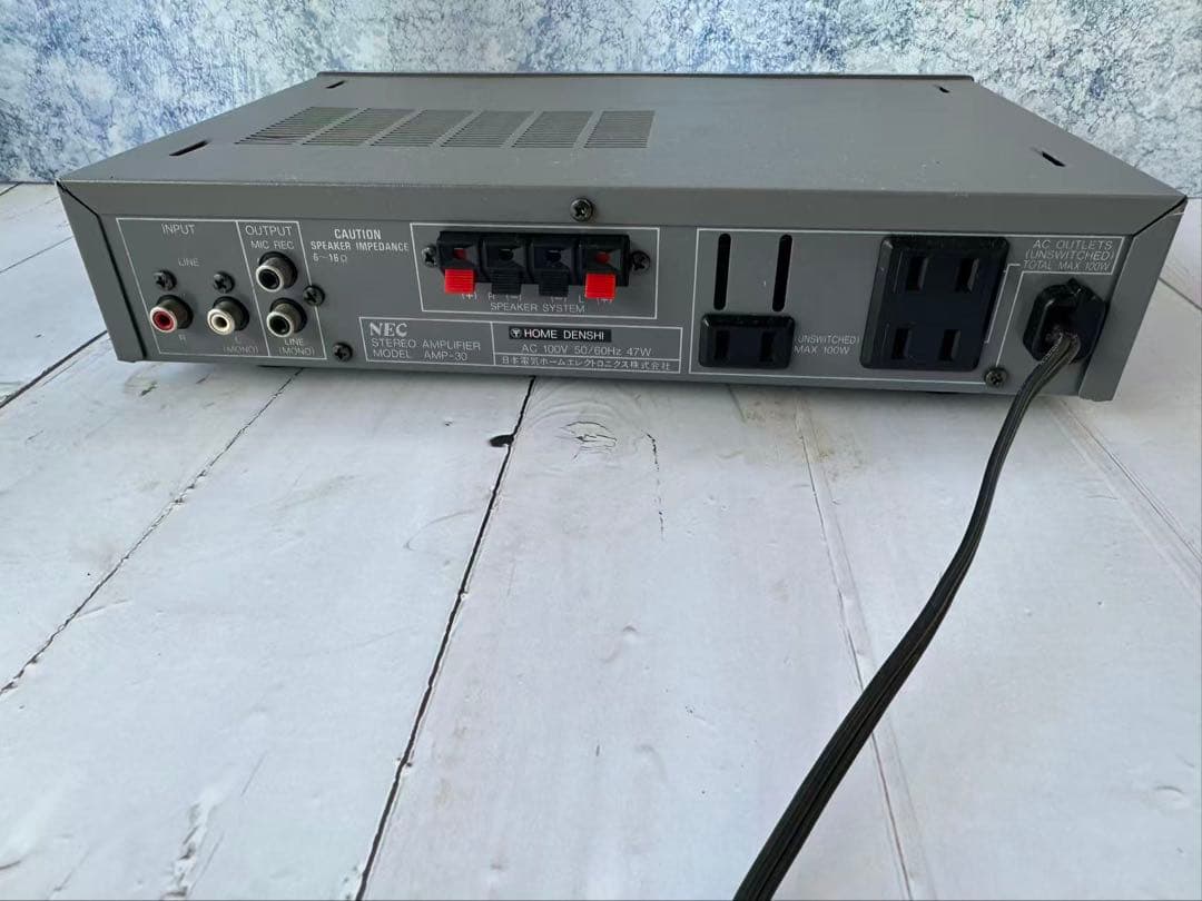 NEC AMP-30ステレオアンプ　 ロムロムアンプ 通電のみ
