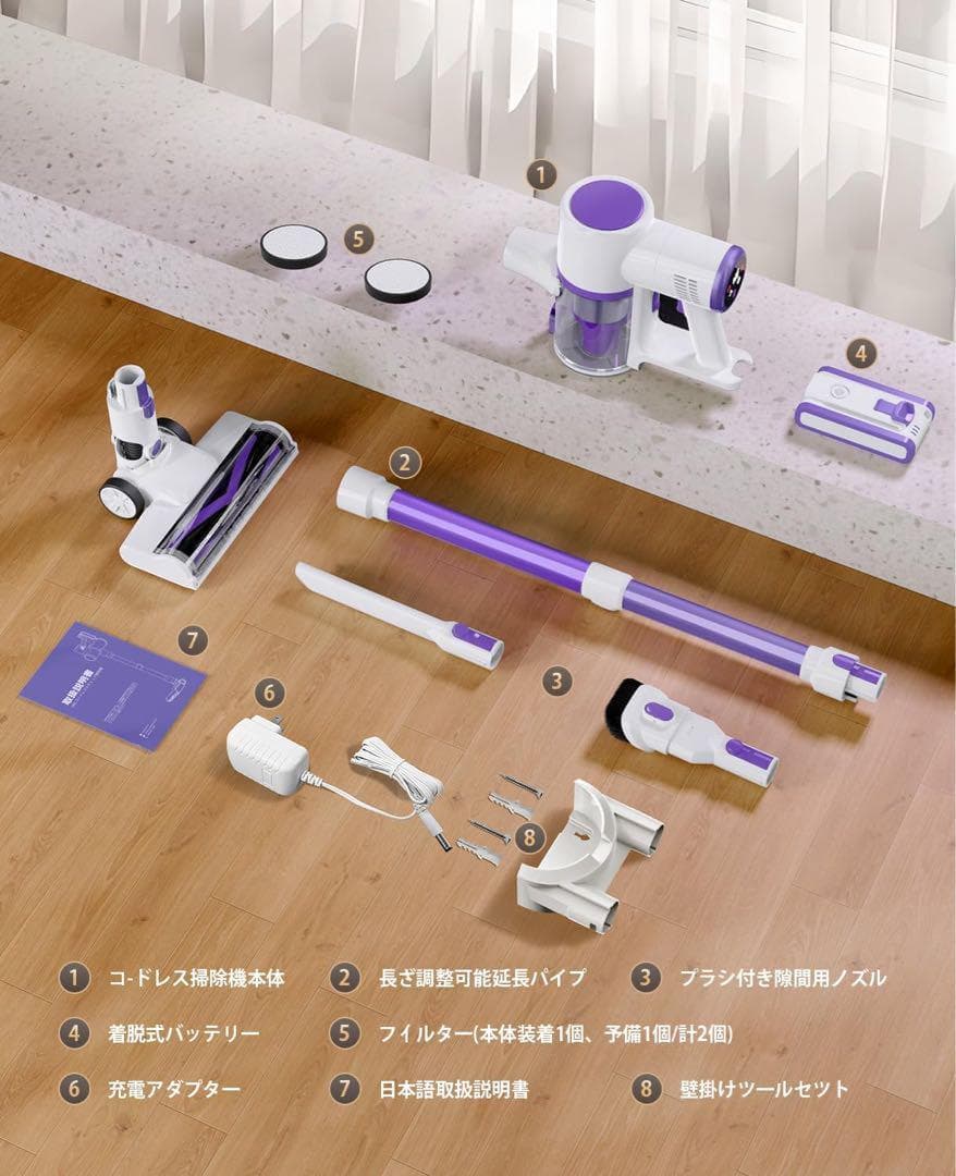 掃除機 コードレス 【2025革新モデル 55000pa強力吸引 60分連続稼働