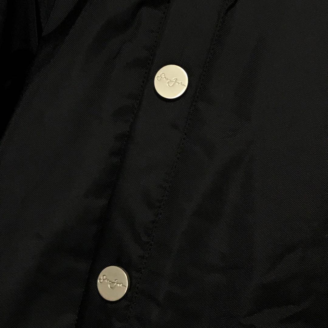 Sean John ショーンジョン　中綿モッズコート　刺繍ロゴ　ファーフード　黒