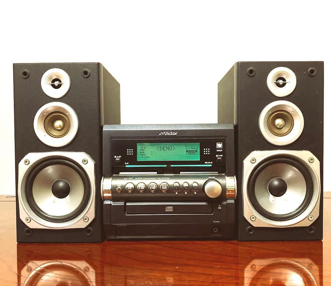 Victor マイクロコンポーネントMDシステム(UX-W5-B) リモコン付き