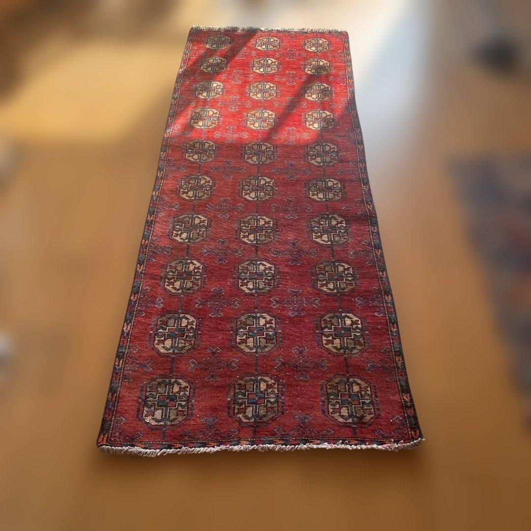 バルーチ族 イラン ザーヘダーン産 幾何学模様 ウール トライバルラグ 45年物