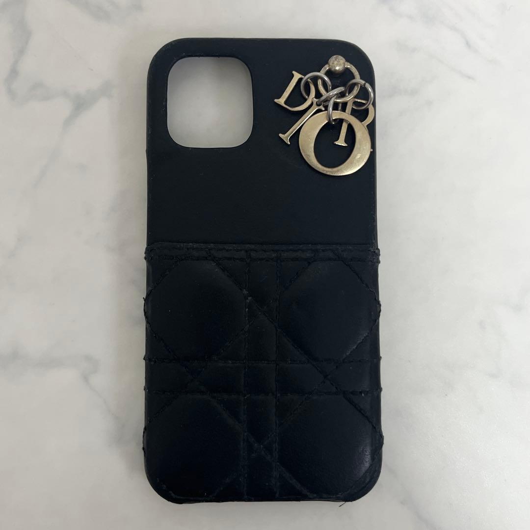 レディディオール iPhone13 カナージュ ロゴ金具 ケース レザー