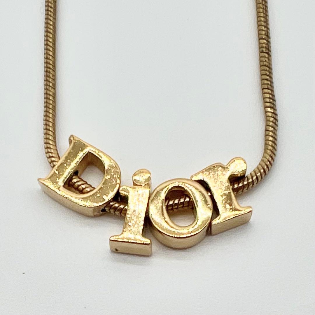 Christian Dior クリスチャンディオール ロゴ ゴールド ネックレス