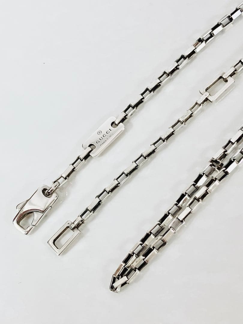 【超美品！送無】GUCCI ボストン チェーン ネックレス シルバー925