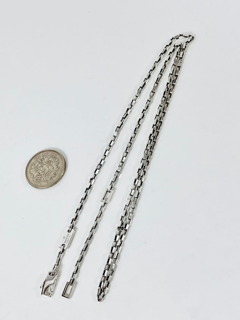 【超美品！送無】GUCCI ボストン チェーン ネックレス シルバー925