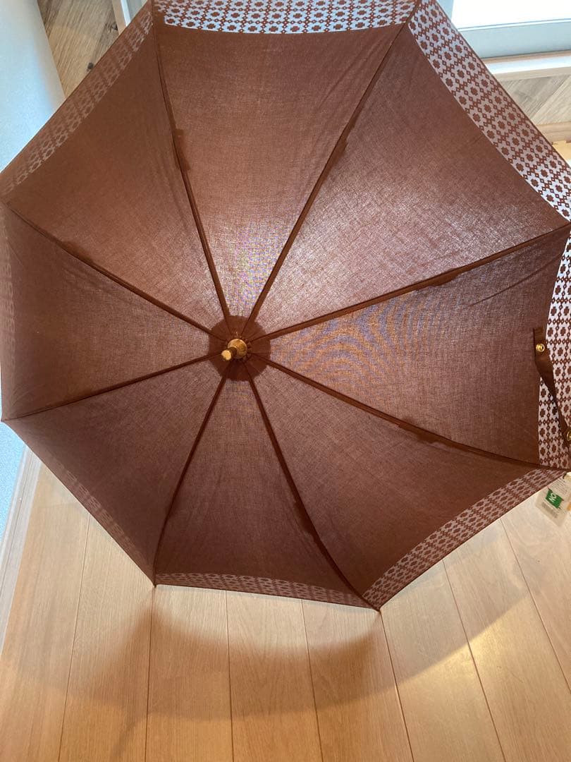 【新品未使用】CELINE 晴雨兼用UVDouble傘 ブラウン親骨47センチ