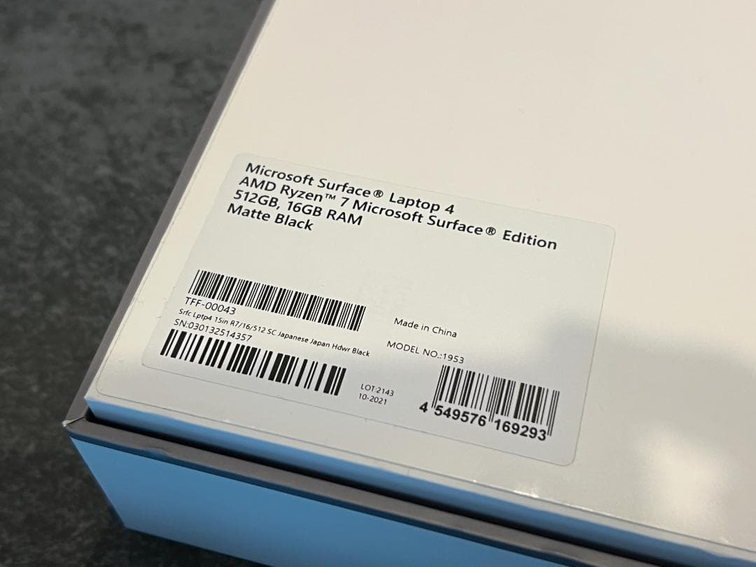 Surface Laptop4 黒 容量512GB メモリ16GB 15インチ