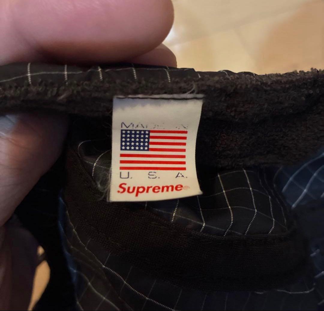 Supreme ブラック チェックキャップ