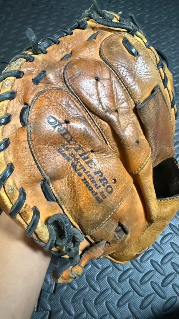 ハタケヤマ　キャッチャーミット　ブラウンレザー 硬式グローブ
