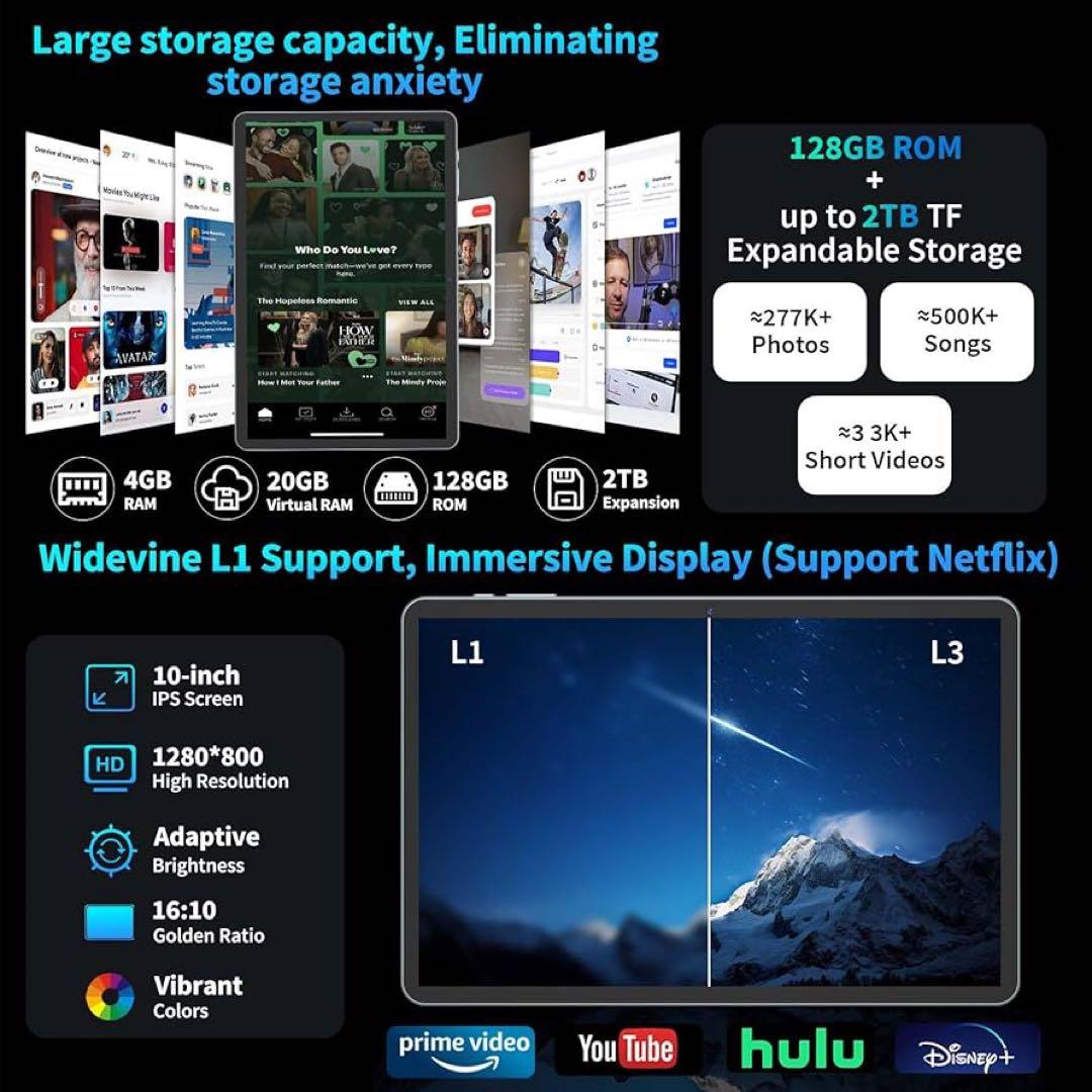 Relndoo 2025 Android 15 タブレット キーボード付き