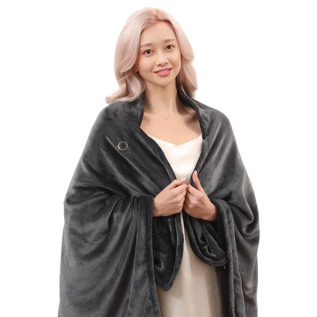 電気ひざ掛け 裏起毛 電気毛布 150cmx85cm 掛け着る兼用