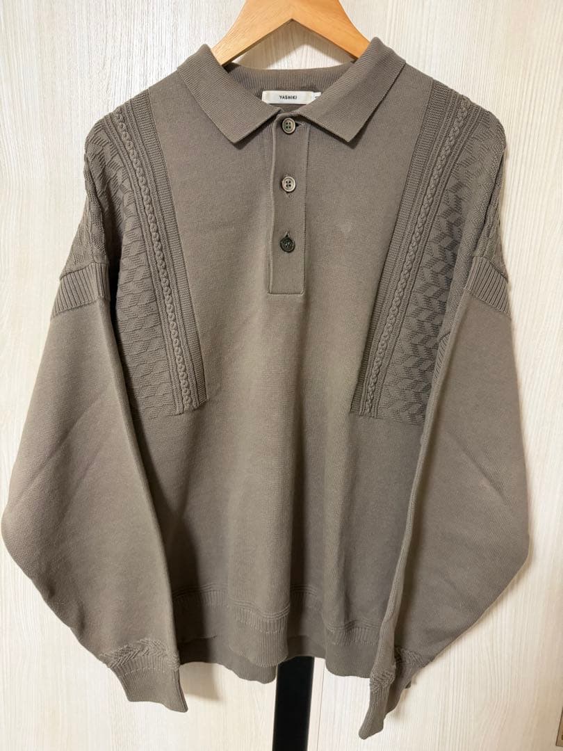 YASHIKI ヤシキ Hatsushimo Knit Polo ニットポロ