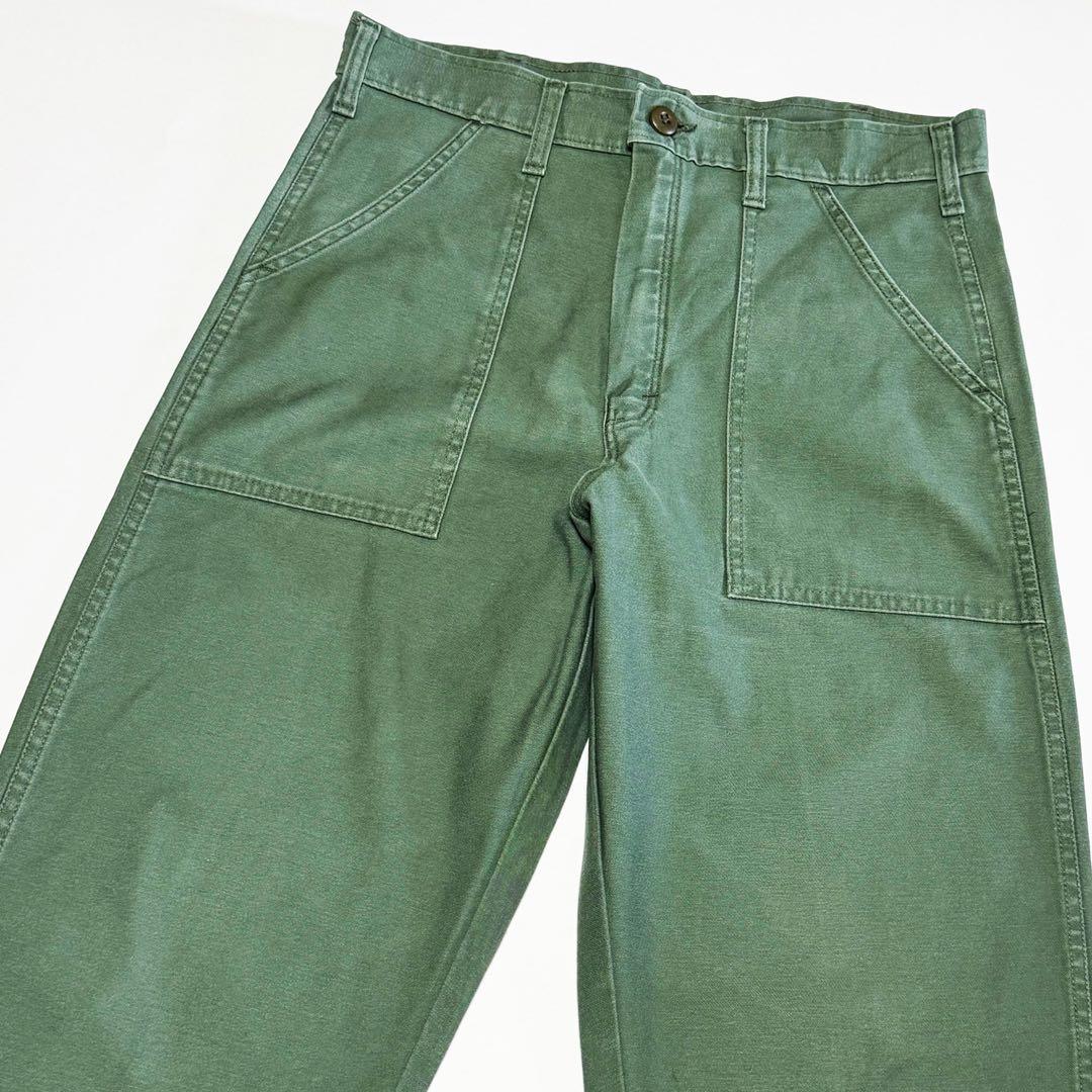 ■GUNG HO/ガンホー ベイカーパンツ カーキグリーンW32美品■