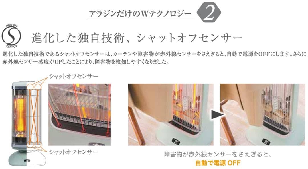 アラジン★電気ストーブ/遠赤外線グラファイトヒーター★CAH-2G10A★新品