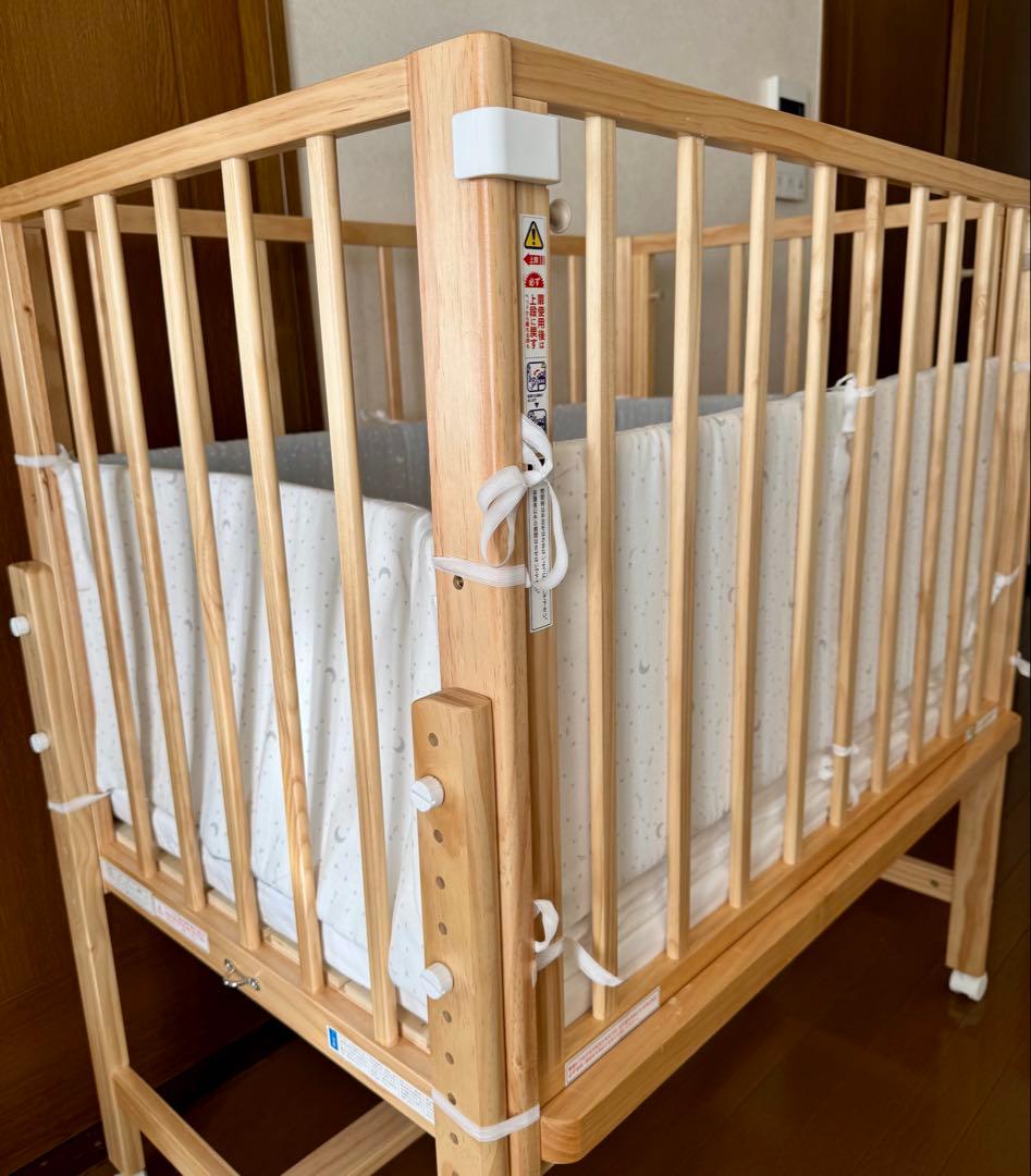 そいねーる ミニベビーベッド　ナチュラル 大和屋 &ベッドガード