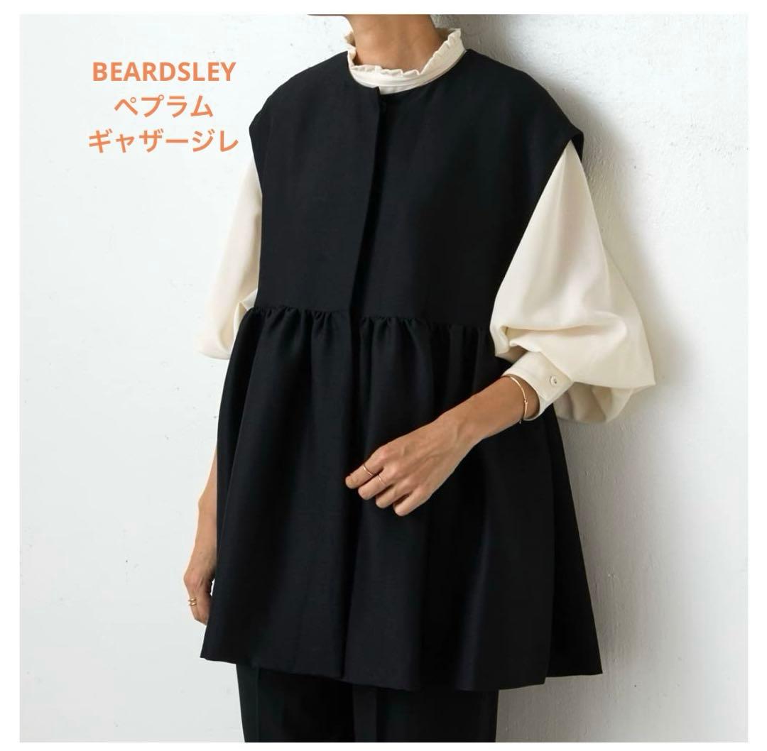 BEARDSLEY ペプラムギャザージレ ブラック フリーサイズ