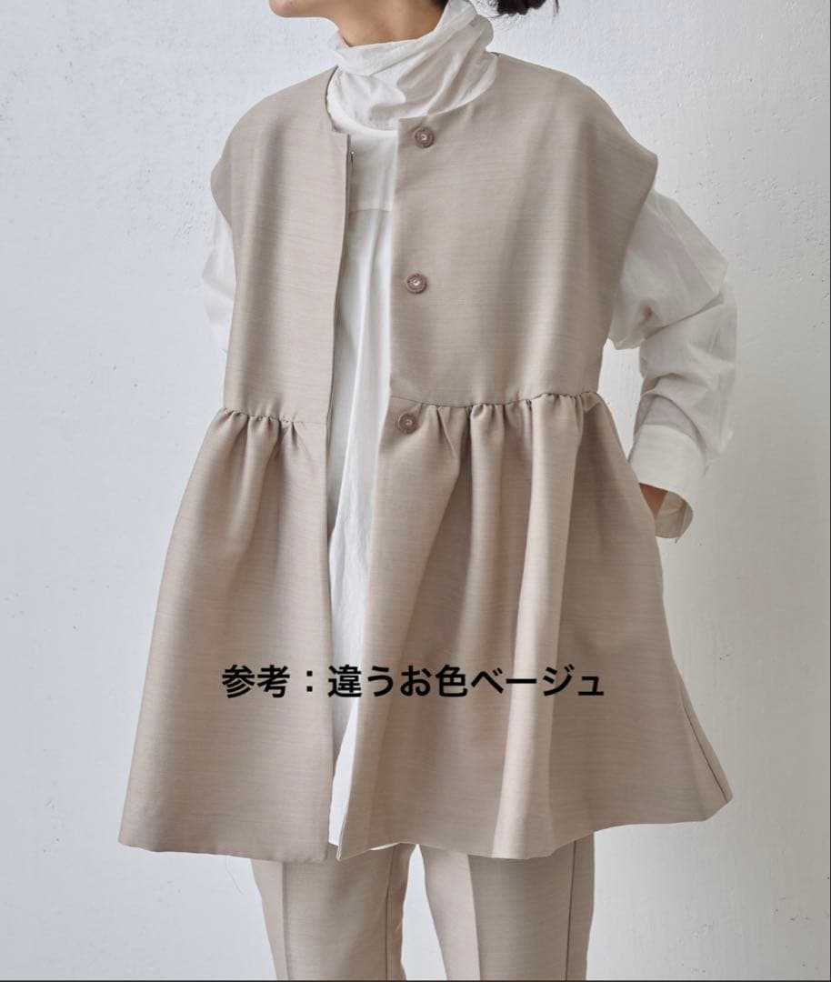 BEARDSLEY ペプラムギャザージレ ブラック フリーサイズ