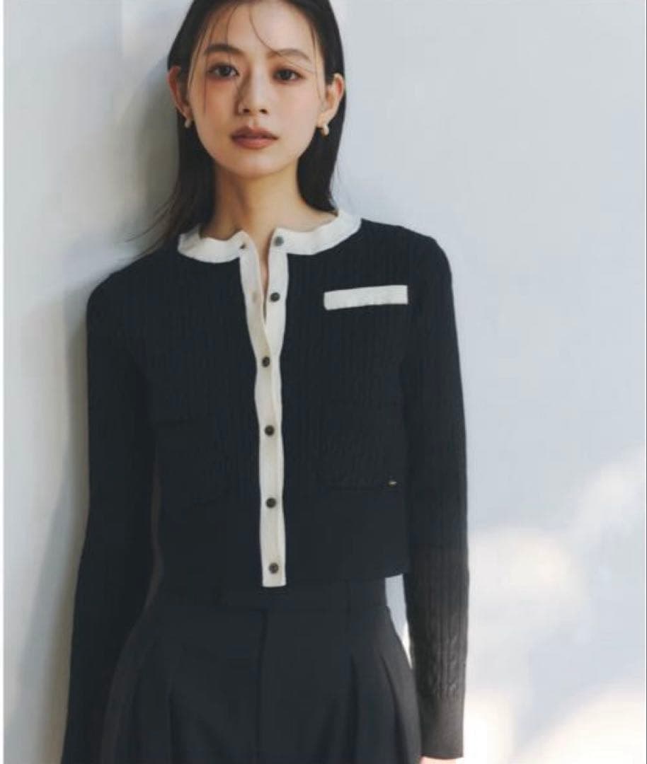 anuans リトルケーブルニットカーディガン