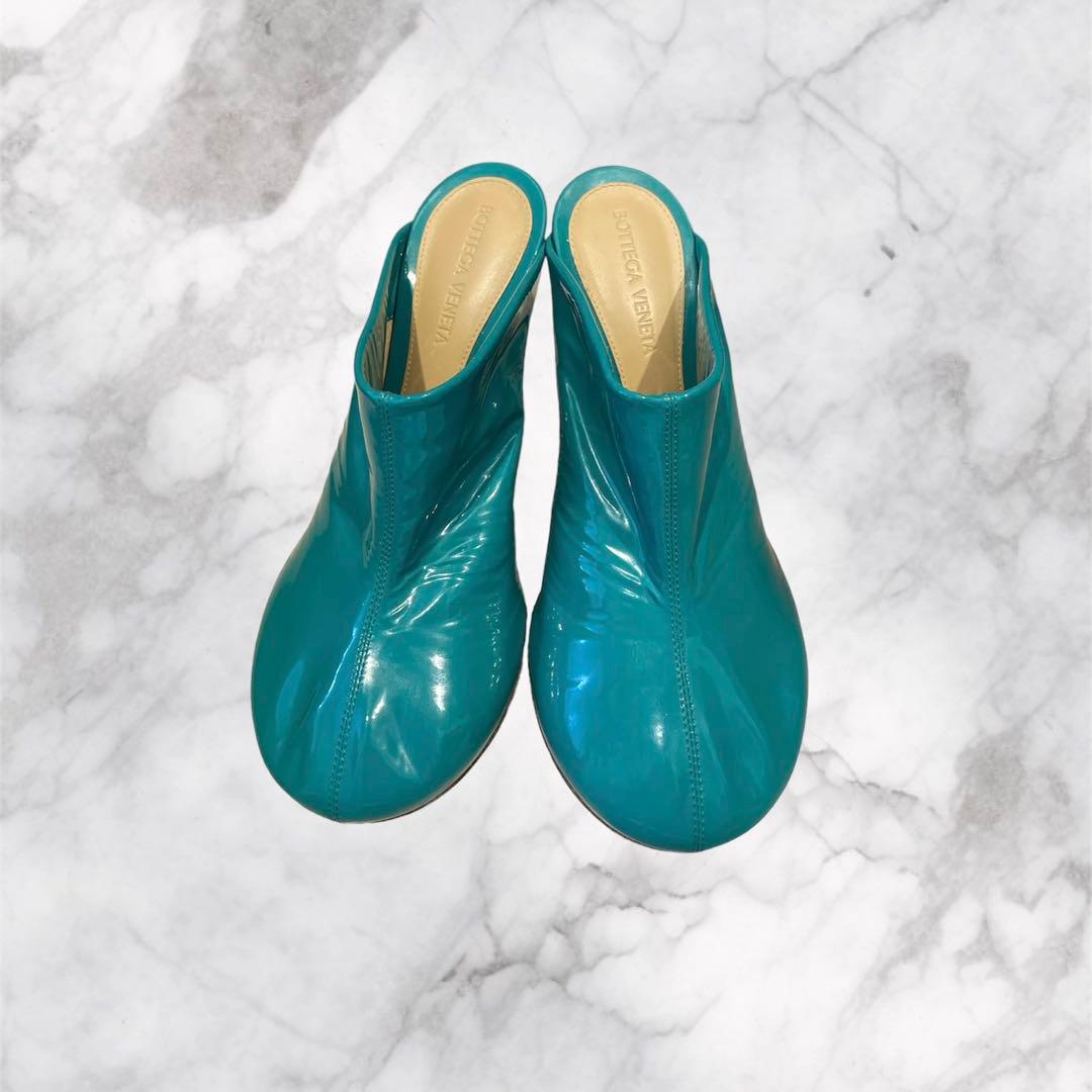 新品未使用　ボッテガ　べェネタ SOCK ドットミュール パテントレザー 9cm