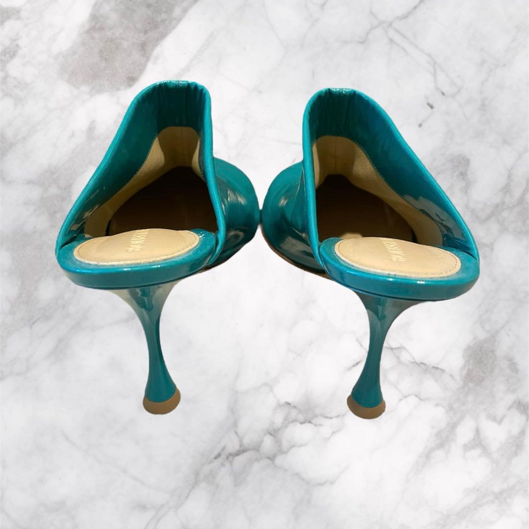 新品未使用　ボッテガ　べェネタ SOCK ドットミュール パテントレザー 9cm