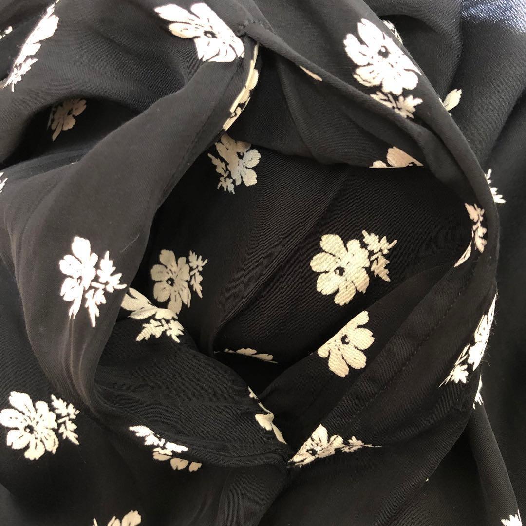 ne Quittez pas フラワープリント パネルドレス M ブラック