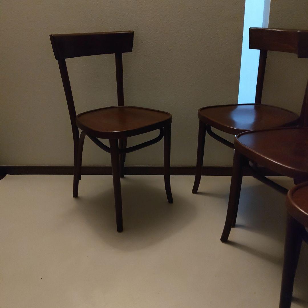 ③④ 2脚 フランス アンティーク レストラン ウッドチェア ベントウッドチェア