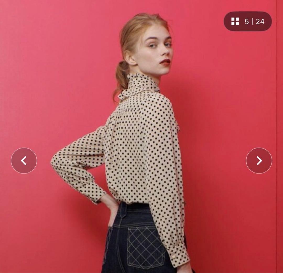 Loulou Willoughby ドット柄ブラウス