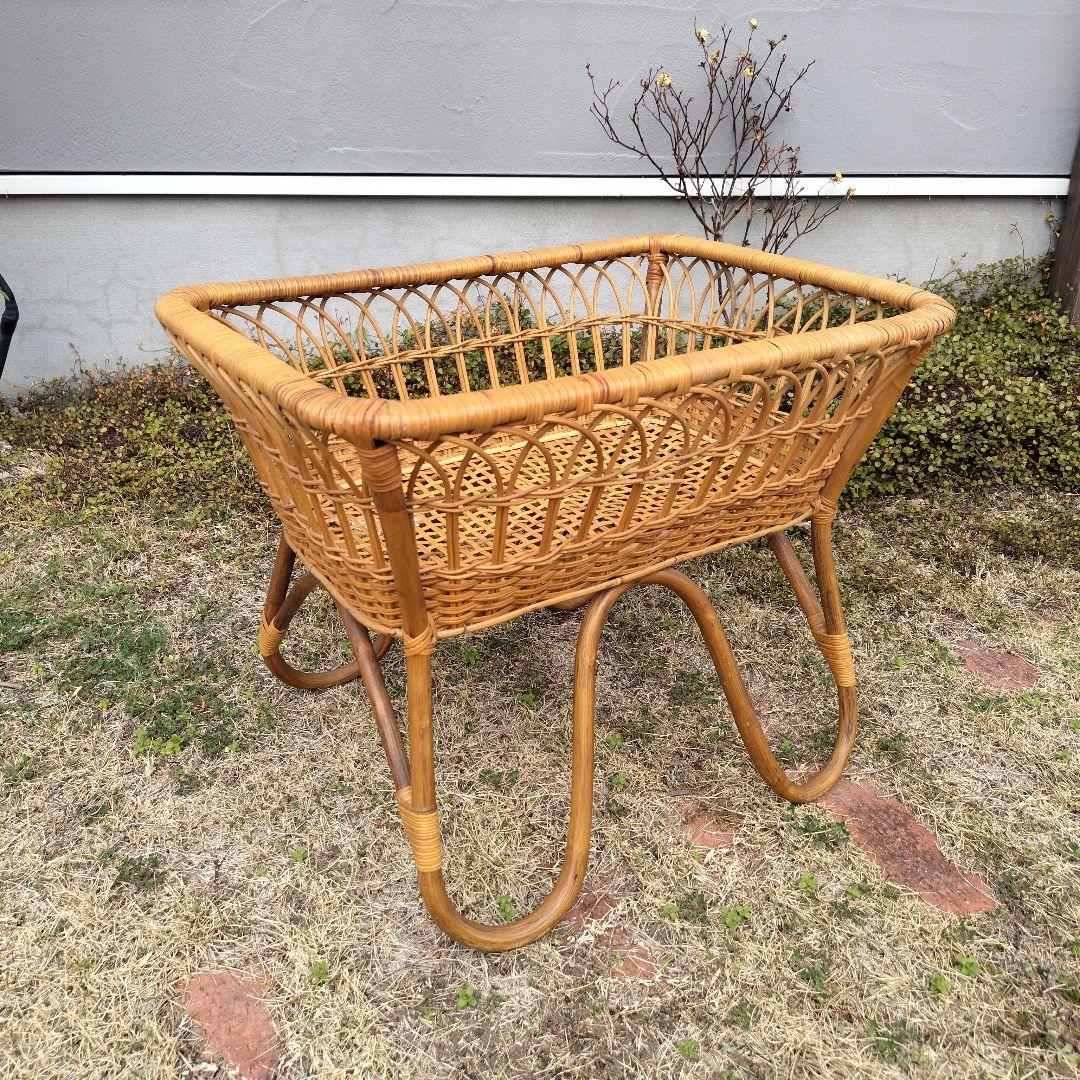 籐かご 収納 お風呂場 洗面所 昭和レトロ 自然素材 ランドリー