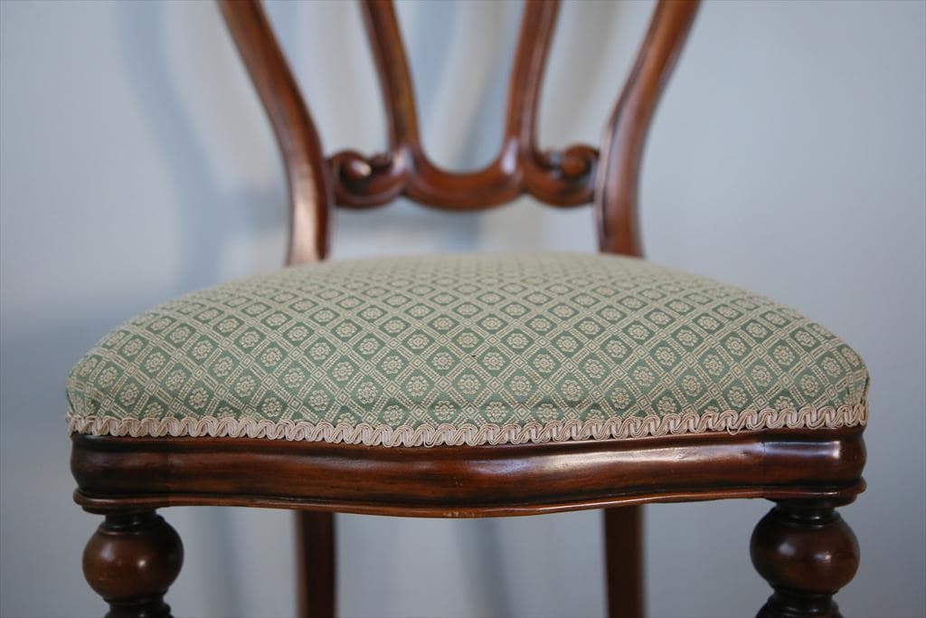 英国アンティーク木製バルーンバックダイニングチェア/サロンイス(90-121-5