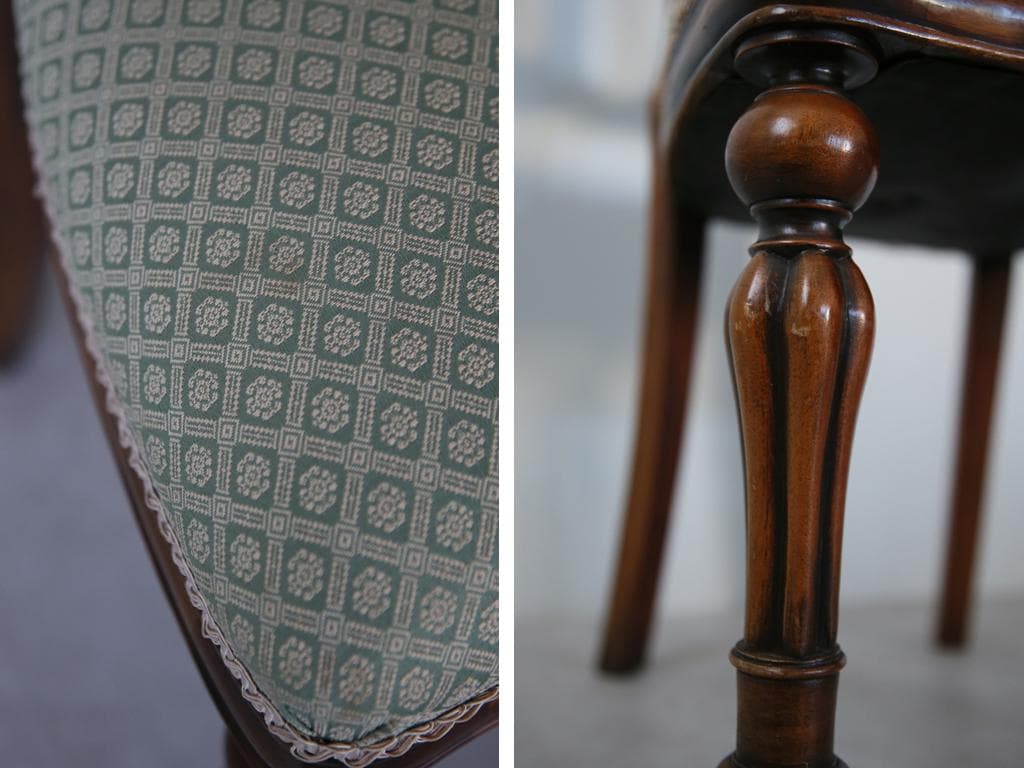 英国アンティーク木製バルーンバックダイニングチェア/サロンイス(90-121-5