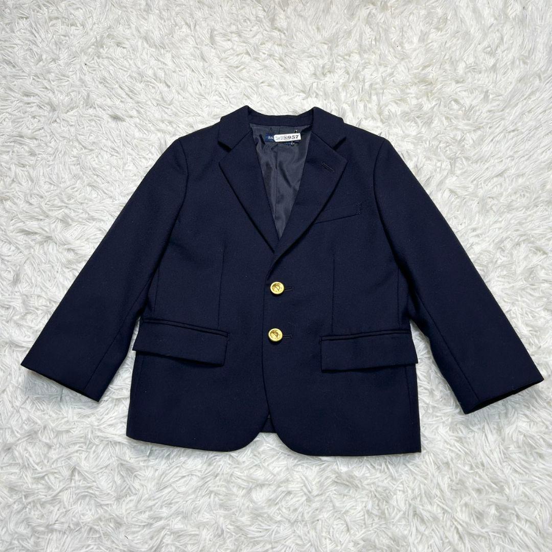 【美品】ラルフローレン フォーマル スーツ キッズ 110 金ボタン 卒服