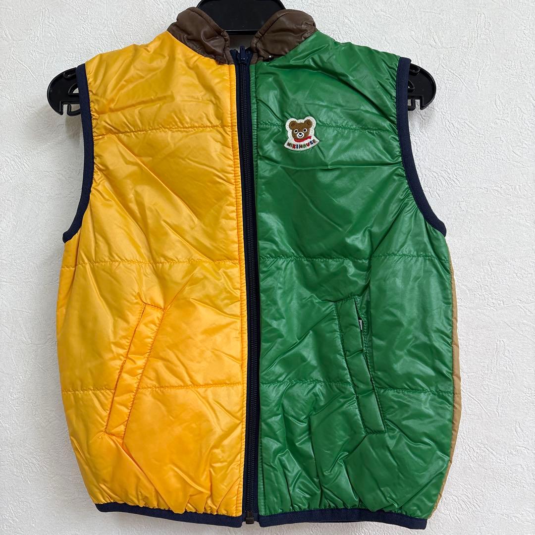 り*う様 新品タグ付き未使用ミキハウス　リバーシブル　ベスト付ジャンパー130