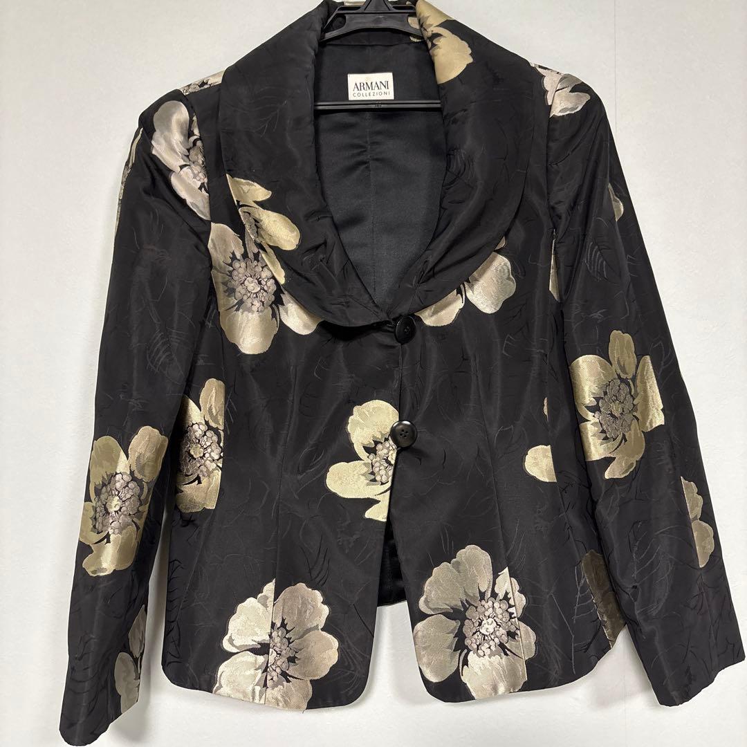ARMANI COLLEZIONI サイズ42フラワーテーラードジャケット