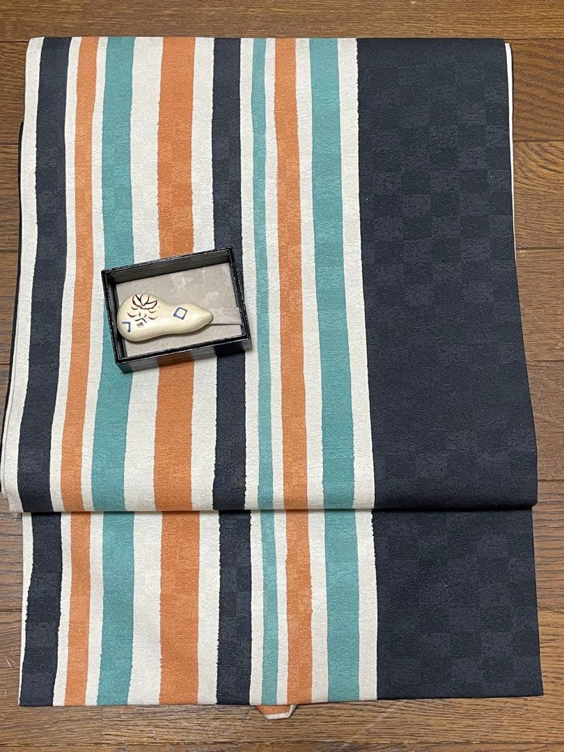 【美品】歌舞伎 名古屋帯&帯留セット