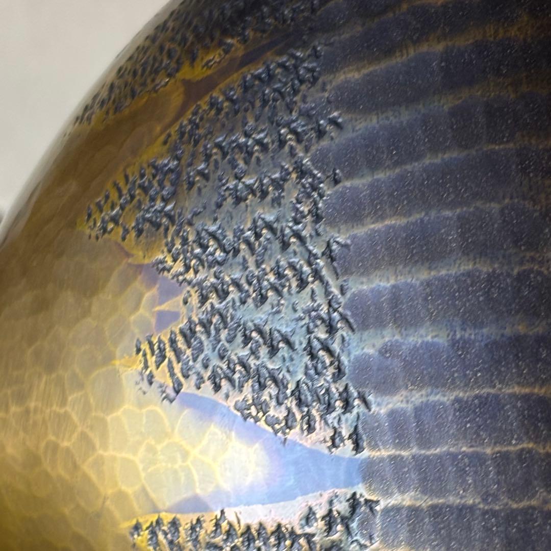 玉川堂　花瓶　珍品　金富士　鎚起銅器　金彩模様　3つの模様　業物　時代　覚平