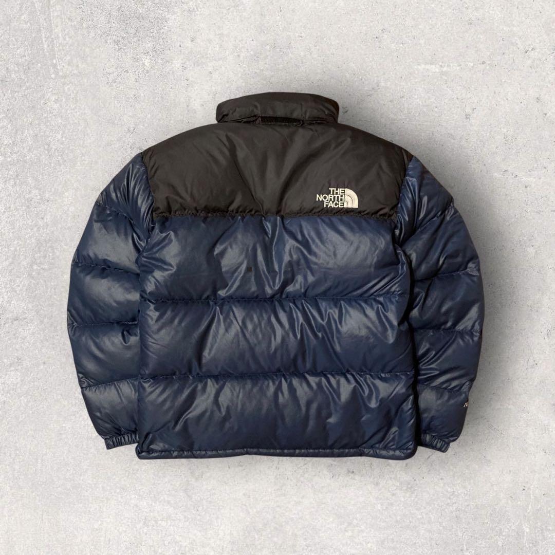 【ザ・ノースフェイス】ヌプシ　ダウンジャケット　S ネイビー　刺繍ロゴ　人気　h