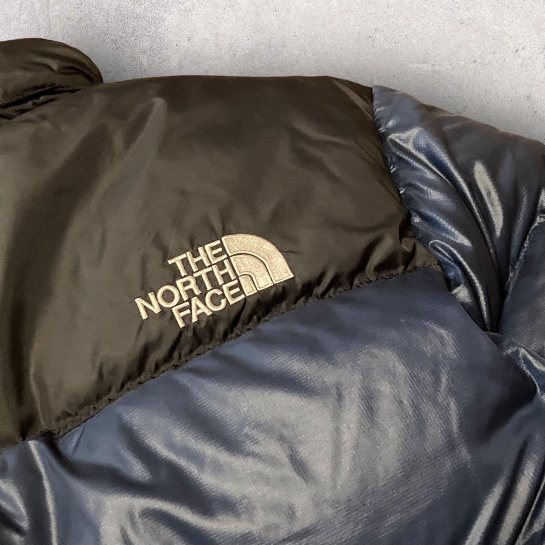 【ザ・ノースフェイス】ヌプシ　ダウンジャケット　S ネイビー　刺繍ロゴ　人気　h